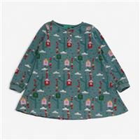 Little Green Radicals, Dress Long Sleeve Green With Tree Houses, 2-3 Years B5...
