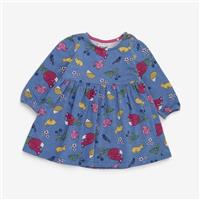 Kite, Blue Dash Woodland Animal Ls Dress, 9-12 Months F7E5XK8MK2OYM65F/1
