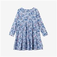 Polarn O. Pyret, Blue Floral Print Tiered Dress, 12-18 Months 73258580651/1