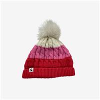 Joules, Pink Red & White Bobble Hat, 0-6 Months 123005M/2