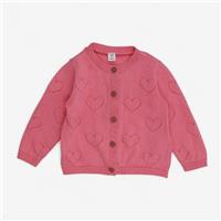 Marks And Spencer, Cardigan Pink Hearts, 3-6 Months C175F26CC36D/1