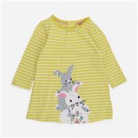 Boden, Dress Ss Yellow Striped Bunnies, 3-6 Months 3A7C44785BE3/1
