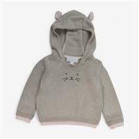 The White Company, Knit Hoody Beige With Cat, 3-6 Months CAADAFD20C00/1