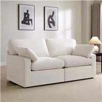 Dusk Cairo Vanilla Linen Feather 2 Seater Sofa RRP £816