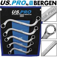 BERGEN S-Type Spanners 10mm-19mm Obstruction S Shaped Double Ring Curved Wrenchs