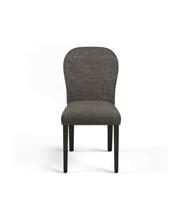 OKA Stafford Warm Grey Laundered Linen & Ebonized Oak Dining Chair RRP £500