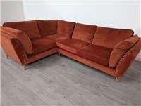 Marks and Spencer M&S Finch Burnt Orange Velvet Left Hand Corner Sofa RRP £1899