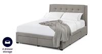 DFS Bolivia Grey Weave Double 4 Drawer Storage Bedframe RRP £749