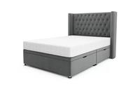 DFS Aldridge Granite Velvet Side Ottoman Storage Super King Bedframe RRP £2599