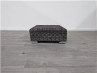 OKA Luccombe Charcoal Rattan Effect Outdoor/Garden Ottoman RRP £695