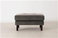 Swyft Model 04 Elephant Grey Velvet Ottoman Footstool RRP £359