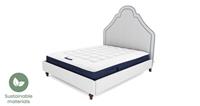 DFS Thornton Ticking Stripe Blue Fabric Super King Bedframe RRP £1399