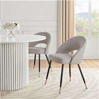 Dusk Lola Stone Grey Linen Look Fabric Set of 4 Dining Chairs RRP £398