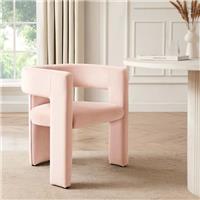Dusk Quinn Blush Pink Matte Velvet Dining Chair RRP £219