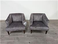 DFS Hawkley Silver Combination Velvet Set of 2 Accent Chairs RRP 2078