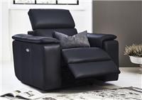Furniture Village Davide Leather Power Recliner Chair Blu RRP £1525