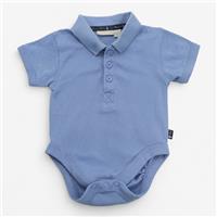 Jojo Maman Bb, Bodysuit Collared Pale Blue, 12-18 Months 0D8B777D1994/2