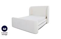 DFS Studia Cream Boucle 4 Drawer Storage Super King Bedframe RRP &pound;949