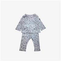 Polarn O. Pyret, Grey And Black Spotty Pyjamas, 1-2 Months 121587/1