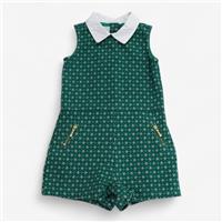 Janie And Jack, Playsuit Green With Pink Flowers, White Collar & G, 18-24...