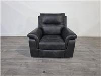 DFS Evander Grey Faux Leather Power Recliner Armchair RRP £1169