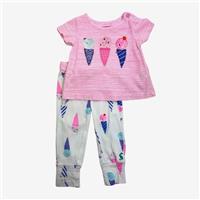 Joules, Pink Ice-Cream Cone T-Shirt And Trouser Set, 0-3 Months 102899/1