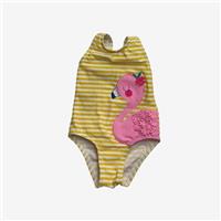 John Lewis, Yellow Flamingo Swimsuit, 3-6 Months 107228/2