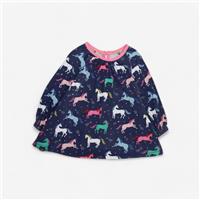 Boden, Navy Long Sleeve Jersey Dress With Unicorns, 2-3 Years 123839m/1