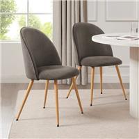 Dusk Iris Taupe Velvet & Natural Set of 4 Dining Chairs RRP £358
