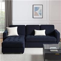 Dusk Sloane Midnight Navy Velvet Left Hand Storage Chaise Sofa RRP £1229