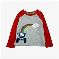 Frugi, Grey Raglan T-Shirt With Tractor, 6-12 Months 102705/5