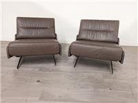 Stressless Stella Noblesse Grey Leather Set of 2 Armless Chairs RRP £5978