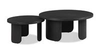 DFS Becc Black Oak Veneer Round Nesting Coffee Tables RRP £499