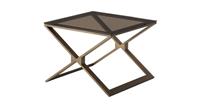 DFS Mena Brushed Brass & Glass Bronze Lamp Table RRP £499