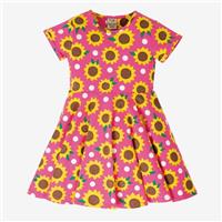 Frugi, Flamingo Sunflower Dress, 4-5 Years DRS001FMF/6