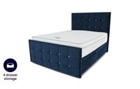 DFS Cecilia Navy Velvet Super King 4 Drawer Storage Bedframe RRP £1699