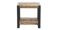 DFS Mallard Rustic Timber & Black Iron Side/Lamp Table RRP £259