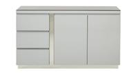 DFS Replay Grey High Gloss & Glass 3 Drawer Sideboard RRP £799