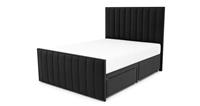 DFS Lucine Jet Black Opulence Velvet Super King 2 Drawer Bedframe RRP £1699