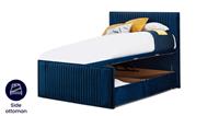 DFS Skyla Royal Blue Velvet Double Side Ottoman Storage Bedframe RRP £999