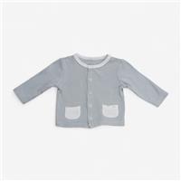 Baby Mori, Cardigan - Grey Stripe With Pockets, 3-6 Months 4E78654FF26A/2