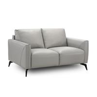 Nest Gustav 4106 Silver Grey Leather & Black Metal 2 Seater Sofa RRP £1699