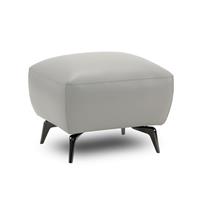 Nest Gustav 4106 Silver Grey Leather & Black Metal Ottoman RRP £449