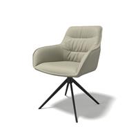 Modulax Como 6450 Silver Leather & Black Metal Swivel Dining Chair RRP £509