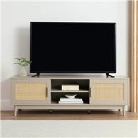 Dusk Isla Wide 140cm TV Media Unit Cabinet in Taupe and Rattan RRP £199