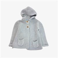 Marks And Spencer, Grey Knit Hooded Cardigan, 3-6 Months 122633M/4