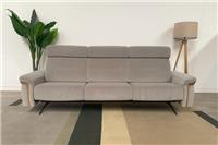 Stressless Stella Wood 3-Seat Sofa with 3 Headrests Begonia Light Grey RRP £5186