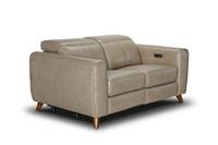 Nest Mai 2-Seater Sofa 2x Power Recline in Feather Grey with Wood Legs RRP £3398