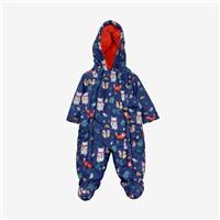 John Lewis, Navy Woodland Fleece Pramsuit With Orange Lining, 3-6 Months 1213...