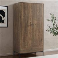 Dusk Willow Mango Wood-Effect 2 Door Double Wardrobe with Drawer RRP &pound;405